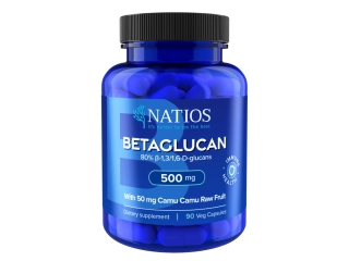 NATIOS Betaglucan, Betaglukany s Camu Camu, 500 mg, 90 veganských kapslí 🌱